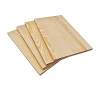 Lot de 4 planches rectangulaires en bois brut pour travaux manuels, 25 x 15 x 1 cm, blocs de bois vierges pour sculpter, peindre et brûler