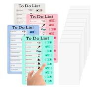 Lot de 4 planificateurs hebdomadaires pour enfants, liste de choses à faire, tableaux de contrôle de routine pour enfants, bloc-notes, tableaux de liste de notes, avec porte-clés, tableau de contrôle