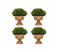 COSTWAY 4 Plantes Artificielle en Pot, Fausses Pomme de Pin Vertes Décoration pour Salon, Bureau, Chambre, Interieur