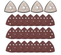 Lot de 4 plaques abrasives triangulaires de 93 mm - Accessoires Fein Multimaster avec 21 feuilles de papier abrasif - Très flexibles pour bois et métal - Pour ponçage, dérouillage, polissage
