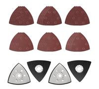Lot de 4 plaques abrasives triangulaires de 93 mm - Plaque de ponçage fine - Multitool - Plaque abrasive delta avec 20 ponceuses triangulaires - Pour ponçage et polissage