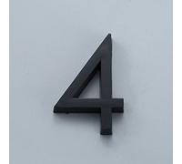 Lot de 4 plaques autocollantes 3D de 0 à 9 - 6 cm - ABS galvanisé - Pour appartement, porte, maison, boîte aux lettres, rue, hôtel, intérieur et extérieur - Noir