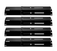Lot de 4 plaques chauffantes réglables en acier inoxydable pour barbecue à gaz, 29,8 à 53,3 cm, bouclier thermique extensible, pièce de rechange avec revêtement en porcelaine antirouille
