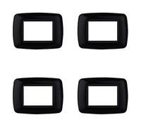 Lot de 4 plaques compatibles avec Bticino Living, en plastique bombée 3/4/7 places, pour supports bleus - 4 pièces