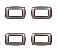 Lot de 4 plaques compatibles avec Bticino Living, en plastique bombée 3/4/7 places, pour supports bleus - 4 pièces