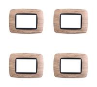 Lot de 4 plaques compatibles avec Bticino Living, en plastique bombée 3/4/7 places, pour supports bleus - 4 pièces