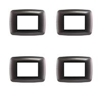 Lot de 4 plaques compatibles avec Bticino Living, en plastique bombée 3/4/7 places, pour supports bleus - 4 pièces