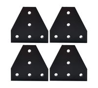 Lot de 4 plaques d'angle à 5 trous pour panneau de jonction extérieur - Support d'angle en aluminium pour cadre d'imprimante - Connecteur profilé en aluminium en forme de T