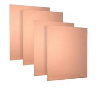 Lot de 4 plaques de cuivre pur 50 x 50 mm, spécifications multiples, métal for l'industrie, projets de bricolage et expériences(0.8x30mmx30mm)