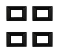 Lot de 4 plaques de finition compatibles avec Bticino Axolute, modèle carré série style pyramide (3 places/modules, noir)