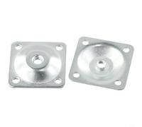 Lot de 4 plaques de montage en fer pour pieds de meubles avec vis M8 x 50 mm en bois à métal et vis de fixation M3,5 x 20 mm pour fixer solidement les pieds en bois aux canapés, chaises, tables basses