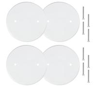 Lot de 4 plaques de plafond rondes et plates en métal de 12,7 cm avec vis, trous espacés de 8,9 cm, blanc (pour boîte électrique de 10,2 cm)