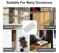 Lot de 4 plaques de réparation de charnière d'armoire en acier inoxydable, antirouille pour une utilisation pratique