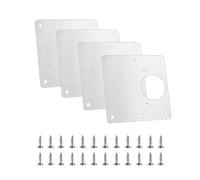 Lot de 4 plaques de réparation de charnière de porte de placard en acier inoxydable avec trous