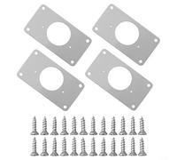 Lot de 4 plaques de réparation de charnière en acier inoxydable pour meubles d'armoires et tiroirs pour restaurer l'alignement des charnières et la stabilité de la connexion du panneau de support
