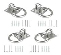 Lot de 4 plaques d'yeux en acier inoxydable avec anneaux, boucles fixes carrées, siège soudé, crochet de montage robuste, boucles fixes carrées durables pour siège soudé