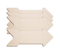 Lot de 4 plaques en bois non peintes pour écrire, bricoler, dessiner, flèches en bois vides