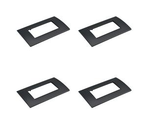 Lot de 4 plaques en plastique carrées, 4 modules placés par boîte 504, compatibles avec Bticino Living Light, couleur noire, série MBL