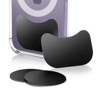 Lot de 4 plaques métalliques pour aimant de téléphone, plaque en acier universelle avec dos adhésif 3M pour support magnétique de voiture - Disque de montage de rechange à coller sur l'arrière de la