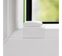 Lot de 4 plaques plissées adhésives avec articulation et sabot de serrage - Montage sans perçage pour fenêtres en PVC et aluminium - Blanc - Chiffon de nettoyage inclus