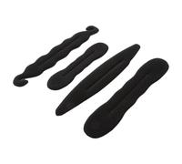 Lot de 4 plateaux à cheveux en éponge pour chignon - Accessoires pour cheveux - Noir