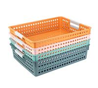 Lot de 4 plateaux à retourner pour salle de classe, paniers à livres pour bibliothèque, tiroirs, bureau, maison