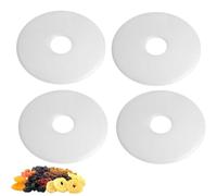 Lot de 4 plateaux anti-adhésifs pour déshydrateur en cuir de fruit | Feuilles de déshydrateur rondes en plastique avec bords - Parfait pour la fabrication de jerky, yaourt