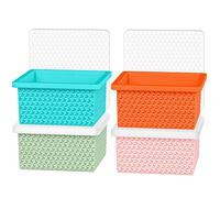 Lot de 4 plateaux de congélation en silicone avec couvercle - Empilables - Pour soupe et congélateur - 2 tasses - Pour un contrôle parfait des portions - Stockage des aliments et préparation des repas