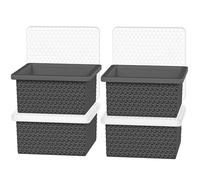 Lot de 4 plateaux de congélation en silicone avec couvercle - Empilables - Pour soupe et congélateur - 2 tasses - Pour un contrôle parfait des portions - Stockage des aliments et préparation des repas