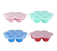 Lot de 4 plateaux de congélation en silicone pour aliments pour bébé, moule à glaçons à 7 cavités pour purées faites maison, stockage du lait maternel, plateaux congélation flexibles pour béb