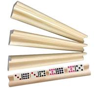 Lot de 4 plateaux de dominos en bois - Support pour domino - Étagère de jeu pour enfants, personnes âgées, adultes, joueurs professionnels
