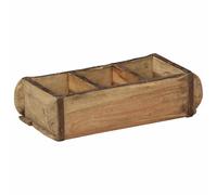 Lot de 4 plateaux marron - 30 x 14 x 9 cm - En bois massif recy vec surface mate - Rectangulaire - Polyvalent pour l'intérieur et l'extérieur - Durable et peu encombrant pour un ordre élégant