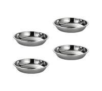 Lot de 4 plats de service ronds en acier inoxydable pour sauce, assiette à dessert, assiette plate, vaisselle et dessert