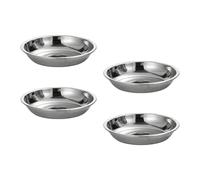 Lot de 4 plats de service ronds en acier inoxydable pour sauce, assiette à dessert, assiette plate, vaisselle et dessert
