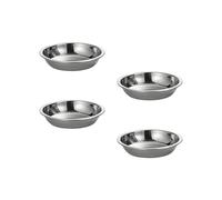Lot de 4 plats de service ronds en acier inoxydable pour sauce, assiette à dessert, assiette plate, vaisselle et dessert