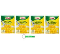 Lot de 4 plats milanais au risotto crémeux au safran 100 % italiens 175 g + porte-clés Beni Culinari