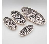 Lot de 4 plats ovales Bakir Gris