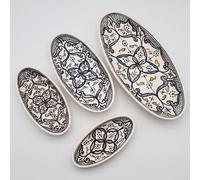 Lot de 4 plats ovales Marocain Noir