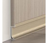 Lot de 4 plinthes en alliage d'aluminium bronze mat brossé 125 cm x 4 pièces Design concave minimaliste Options de hauteur : 2/3/5 cm pour panneaux muraux dissimulés