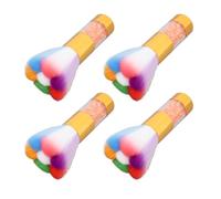 Lot de 4 plumeaux de manucure avec strass colorés épais et ergonomiques pour dépoussiérer le maquillage
