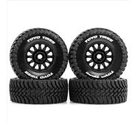 Lot de 4 pneus en caoutchouc RC 68 x 27 mm moyeu hexagonal 12 mm RC pièces de rechange pour 1/14 1/16 ARRMA Mojave LC Racing MJX 14211 HBX JJRC Camion RC voiture RC (noir)