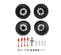 Lot de 4 pneus et roues de voiture RC en caoutchouc durable noir de qualité supérieure pour TRAXXAS SLASH 1/10 Short Course Truck Diamètre du pneu 11,8 cm Largeur du pneu 5,5 cm
