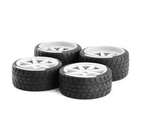 Lot de 4 pneus hexagonaux 53/107 42/100 de 17 mm for Arr-ma 1/7 for Felony, pièces de Mise à Niveau for modèle FSR GT RC(White)