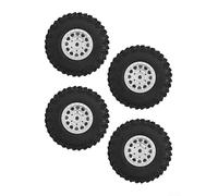 Lot de 4 pneus RC Crawler Wheel de 2,5 cm pour Traxxas pour TRX4M, Bronco et Defender modèles à l'échelle 1/18 - Construction ABS et aluminium avec extension en option (rouge A)