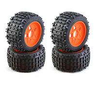 Lot de 4 pneus universels for Buggy 152 mm/6 Pouces for Tra-xxas, ARR-MA HPI, TAM-IYA, Kyosho, pièces de Mise à Niveau for Voitures télécommandées 1/10 et 1/8(Orange A)