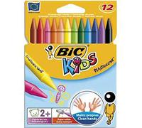 Lot de 4 Pochettes 12 craies PLASTIDECOR plastique de coloriage, diamètre 8 mm x longueur 12 cm