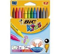 Lot de 4 Pochettes 12 craies PLASTIDECOR plastique de coloriage, diamètre 8 mm x longueur 12 cm