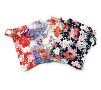 Lot de 4 pochettes à bijoux japonaises Sakura avec cordon de serrage pour mariage