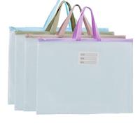 Lot de 4 pochettes A2 en plastique avec fermeture éclair pour documents, dossiers, dossiers, pochettes de rangement en maille pour fournitures scolaires, de bureau et accessoires de voyage