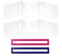 Lot de 4 pochettes pour cartes de Mahjong et localisateurs de lignes, guide de lecture de ligne de Mahjong, aide aux règles du jeu de Mahjong avec support de protection transparent pour carte de score